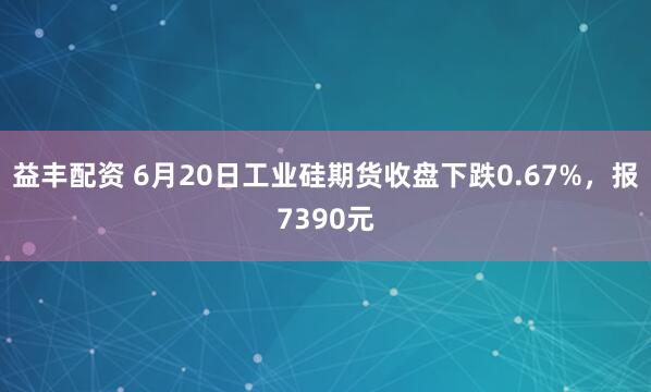 益丰配资 6月20日工业硅期货收盘下跌0.67%，报7390元